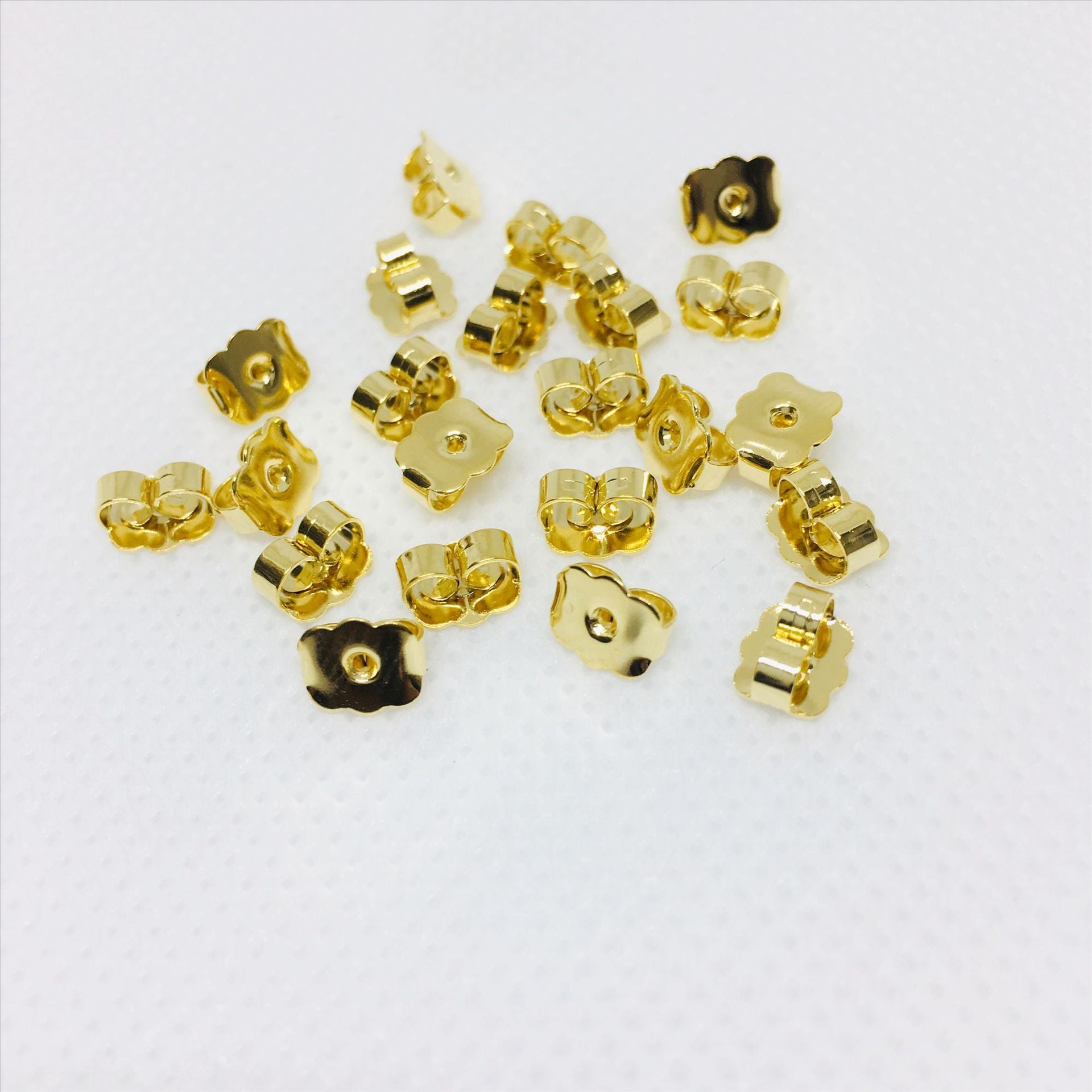 100PCS 18K Gold Filled Earring Backs Butterfly Square Ear Stoppers White Gold Mental Replacement For Jewelry Making DIY Earrings Backs Doki Decor 18K Gold  