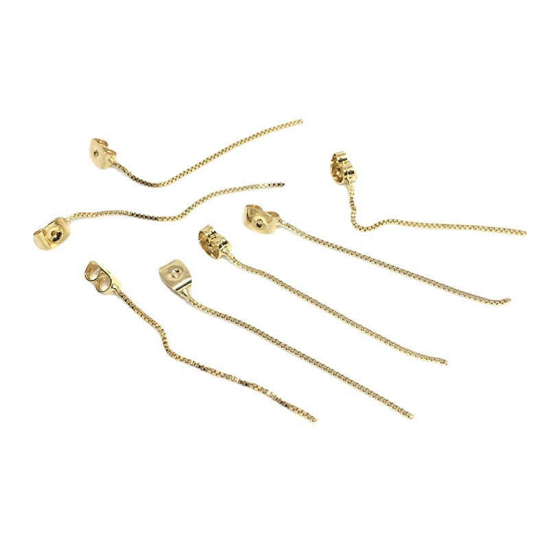 50PCS 14K 18K Gold Filled Earring Backs With Tassel Ear Stoppers White Gold Mental Replacement For Jewelry Making DIY Earrings Backs Doki Decor   