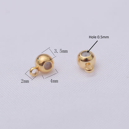 50PCS 18K Gold Filled Earring Backs Ball With Loop Silicone Ear Stoppers White Gold Mental Replacement For Jewelry Making DIY Earrings Backs Doki Decor   