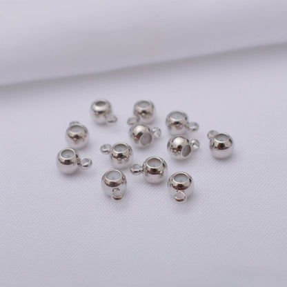 50PCS 18K Gold Filled Earring Backs Ball With Loop Silicone Ear Stoppers White Gold Mental Replacement For Jewelry Making DIY Earrings Backs Doki Decor White Gold  