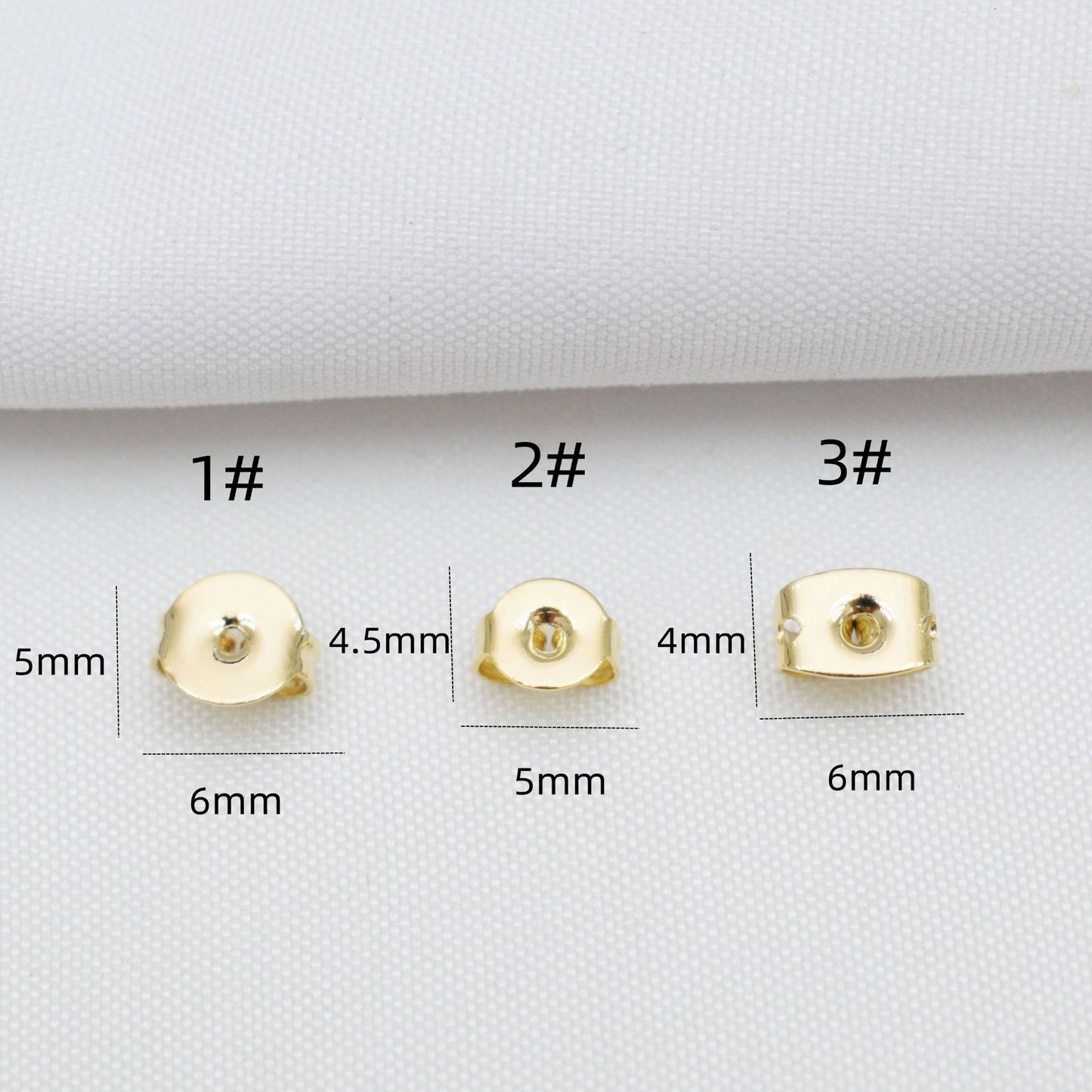 100PCS 18K Gold Filled Earring Backs Square Round Butterfly Ear Stoppers White Gold Silver Rose Gold Replacement For Jewelry Making DIY Earrings Backs Doki Decor   