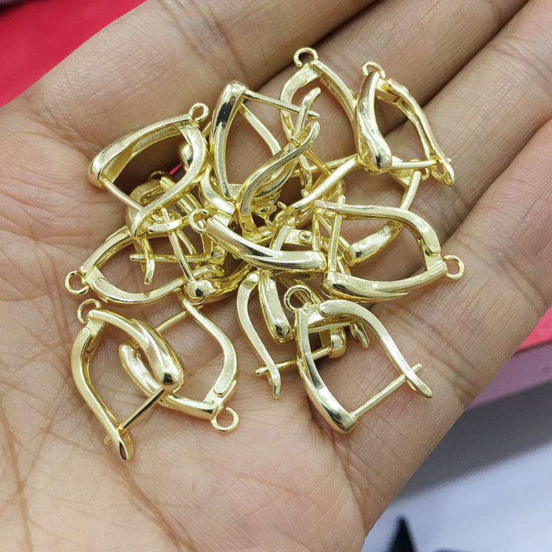 10PCS 14K 18K Gold Filled Earring Hooks Earring Hoops Ear Buckle White Gold DIY Jewelry Accessories Earrings Hoops Doki Decor 14K Gold  