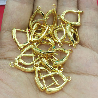 10PCS 14K 18K Gold Filled Earring Hooks Earring Hoops Ear Buckle White Gold DIY Jewelry Accessories Earrings Hoops Doki Decor 18K Gold  