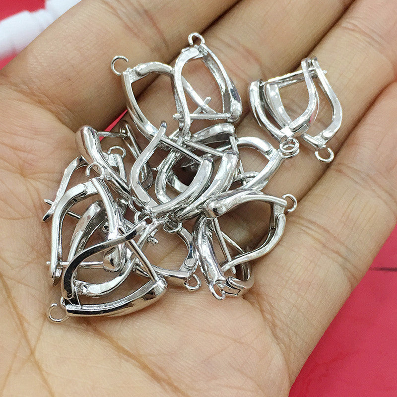 10PCS 14K 18K Gold Filled Earring Hooks Earring Hoops Ear Buckle White Gold DIY Jewelry Accessories Earrings Hoops Doki Decor White Gold  