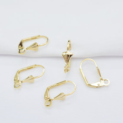 20PCS 14K 18K Gold Filled Earring Hooks Earring Hoops Ear Buckle White Gold For Jewelry Making Earrings Hoops Doki Decor 14K Gold  