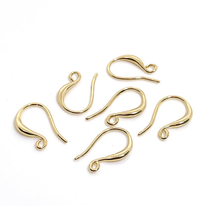 20PCS 14K 18K Gold Filled Earring Hooks Fish Earwire White Gold Rose Gold For Jewelry Making Earrings Hooks Doki Decor 14K Gold  