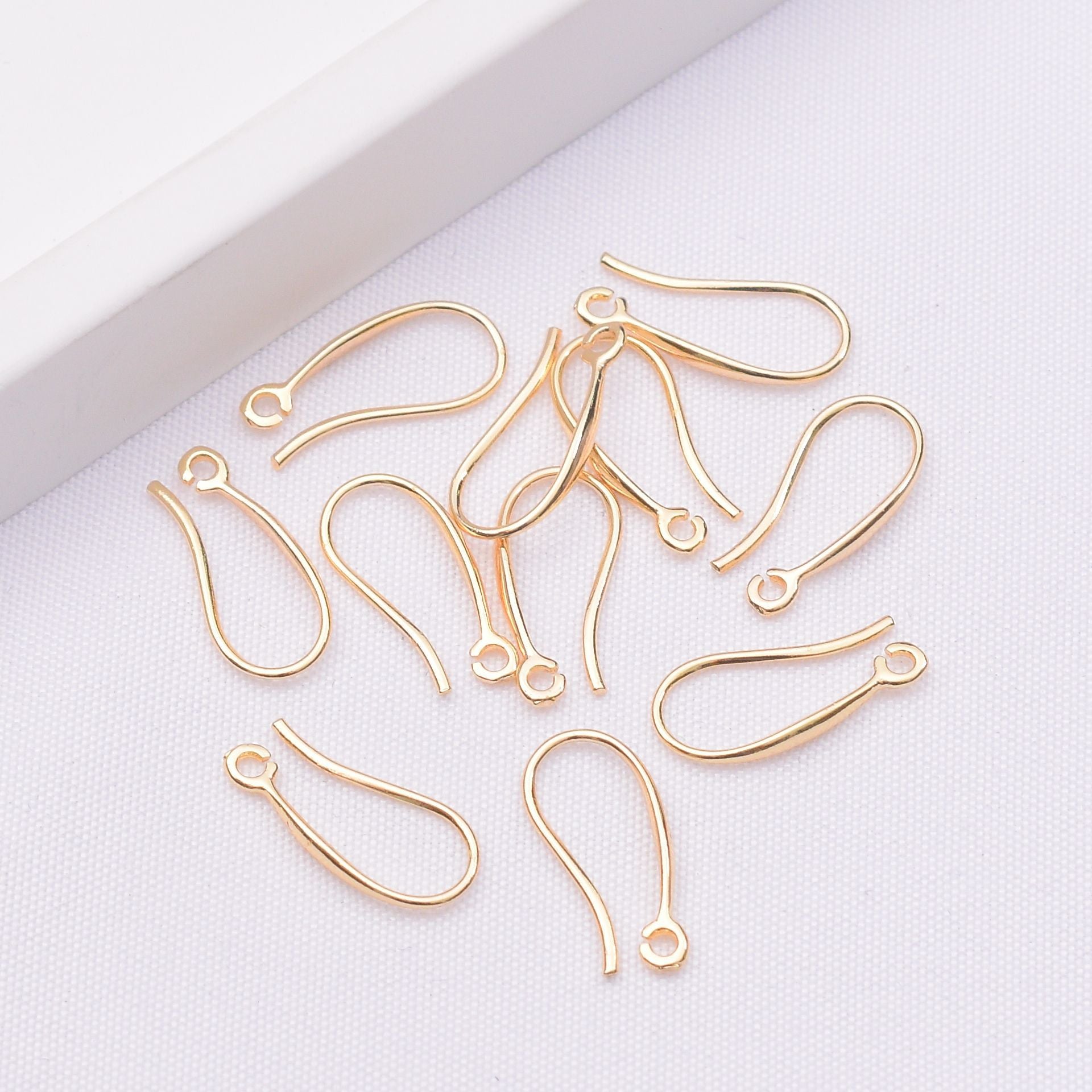 10PCS 14K 18K Gold Filled Earring Hooks Smooth U Type White Gold For Jewelry Making Earrings Hooks Doki Decor 14K Gold  