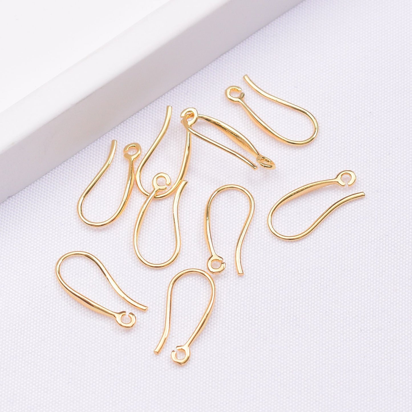 10PCS 14K 18K Gold Filled Earring Hooks Smooth U Type White Gold For Jewelry Making Earrings Hooks Doki Decor 18K Gold  