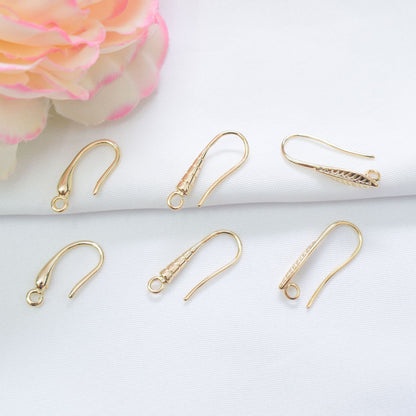 10PCS 14K 18K Gold Filled Earring Hooks Waterdrop Droplet With Loop Fish Earwire White Gold For Jewelry Making Earrings Hooks Doki Decor   