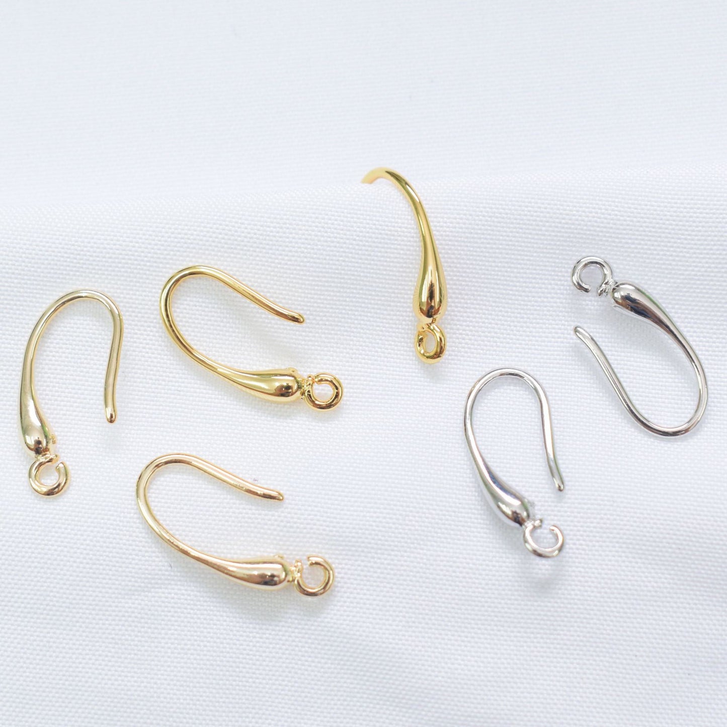 10PCS 14K 18K Gold Filled Earring Hooks Waterdrop Droplet With Loop Fish Earwire White Gold For Jewelry Making Earrings Hooks Doki Decor   