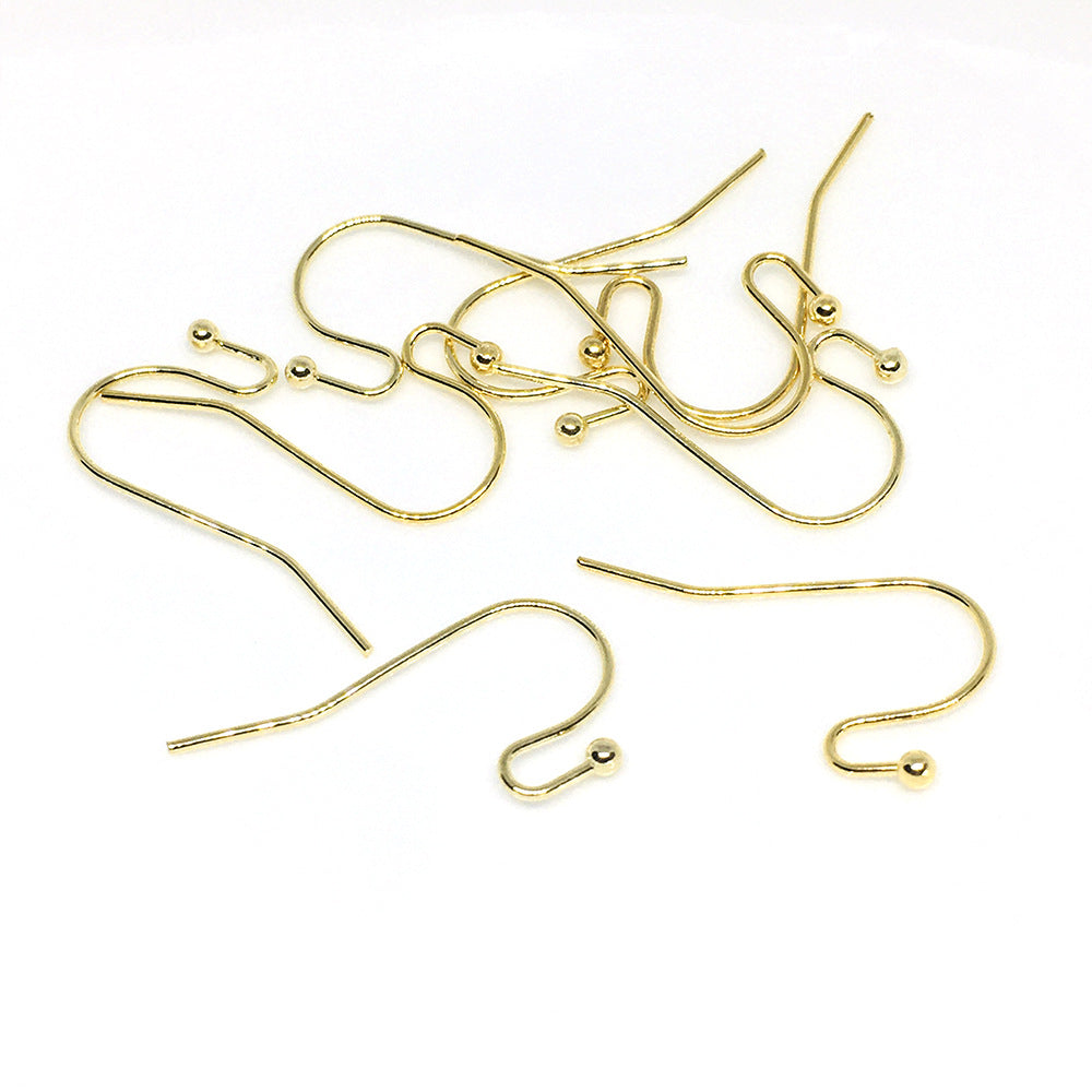 100PCS 14K 18K Gold Filled Earring Hooks Fish Earwire With Ball White Gold Silver Rose Gold For Jewelry Making Earrings Hooks Doki Decor 18K Gold  