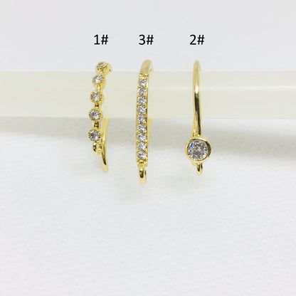 20PCS 14K 18K Gold Filled Earring Hooks Zircon Diamond Rhinestone White Gold Rose Gold For Jewelry Making Earrings Hooks Doki Decor   