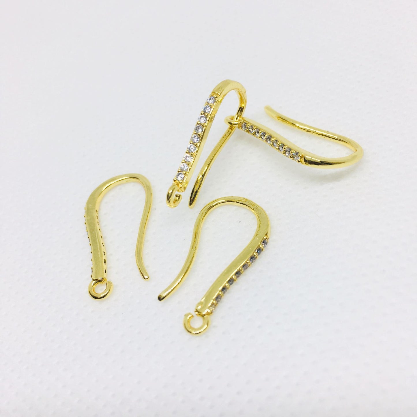 20PCS 14K 18K Gold Filled Earring Hooks Zircon Diamond Rhinestone White Gold Rose Gold For Jewelry Making Earrings Hooks Doki Decor 18K Gold 3# 