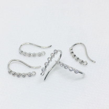 20PCS 14K 18K Gold Filled Earring Hooks Zircon Diamond Rhinestone White Gold Rose Gold For Jewelry Making Earrings Hooks Doki Decor White Gold 1# 