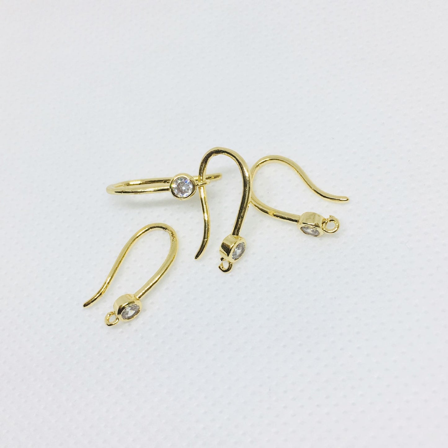 20PCS 14K 18K Gold Filled Earring Hooks Zircon Diamond Rhinestone White Gold Rose Gold For Jewelry Making Earrings Hooks Doki Decor 14K Gold 2# 