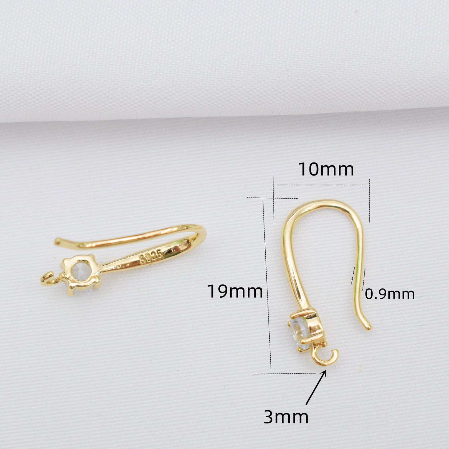 10PCS 14K 18K Gold Filled Earring Hooks Zircon Rhinestone Diamond With Loop Fish Earwire White Gold Silver Rose Gold For Jewelry Making Earrings Hooks Doki Decor   