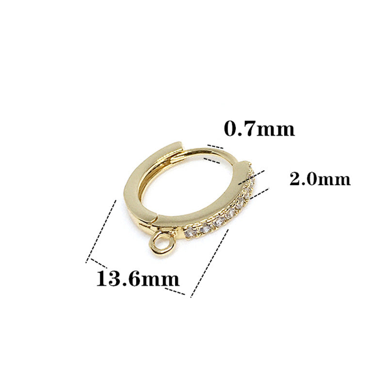 10PCS 14K 18K Gold Filled Earring Hoops Circle Hollow Zircon Rhinestone With Loop Dangle Lever Back Beading Hoop White Gold Rose Gold For Jewelry Making Earrings Hoops Doki Decor   