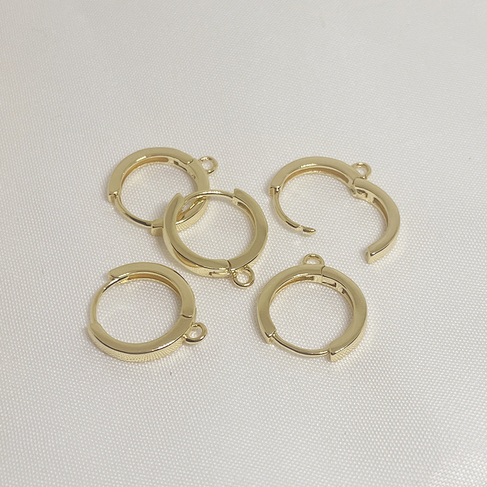 10PCS 14K 18K Gold Filled Earring Hoops Smooth Circle Hollow With Loop Dangle Lever Back Round Beading Hoop White Gold Rose Gold Silver For Jewelry Making Earrings Hoops Doki Decor 18K Gold  