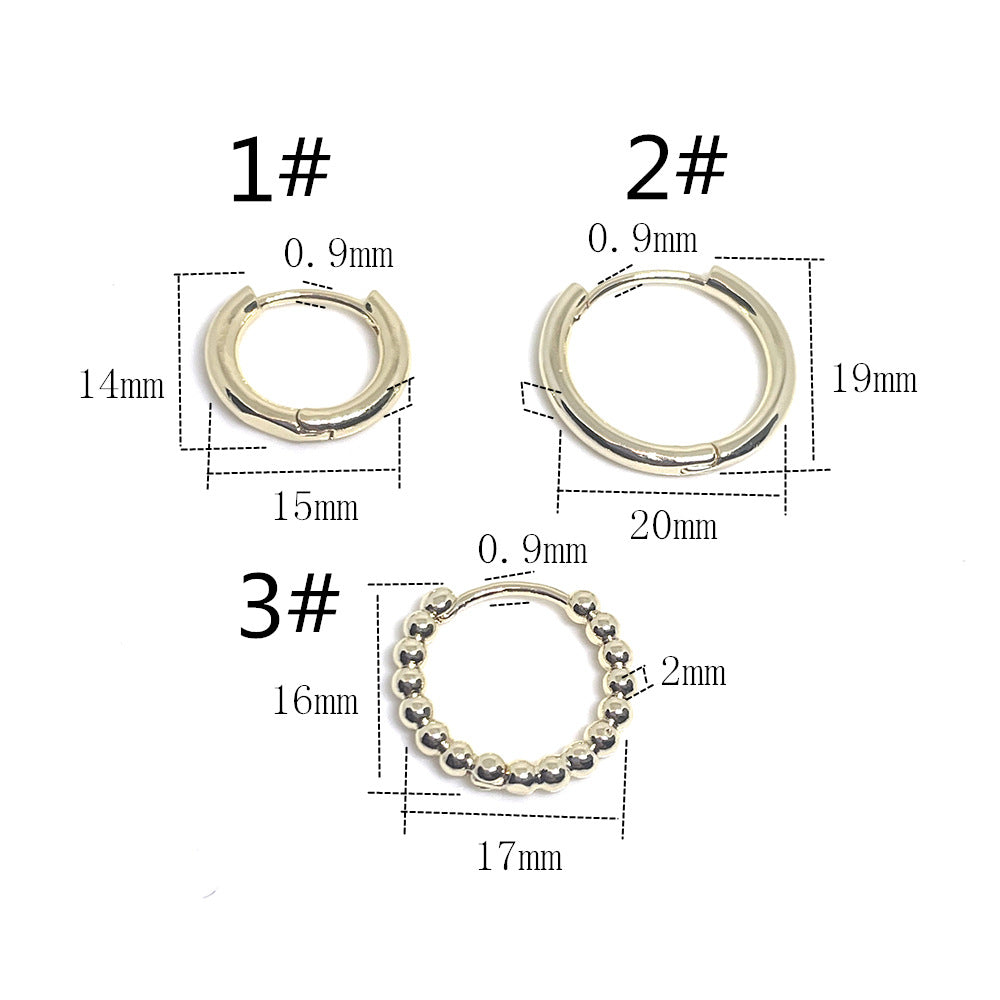 10PCS 14K 18K Gold Filled Earring Hoops Smooth Beads Circle Lever Back Round Beading Hoop White Gold Rose Gold For Jewelry Making Earrings Hoops Doki Decor   