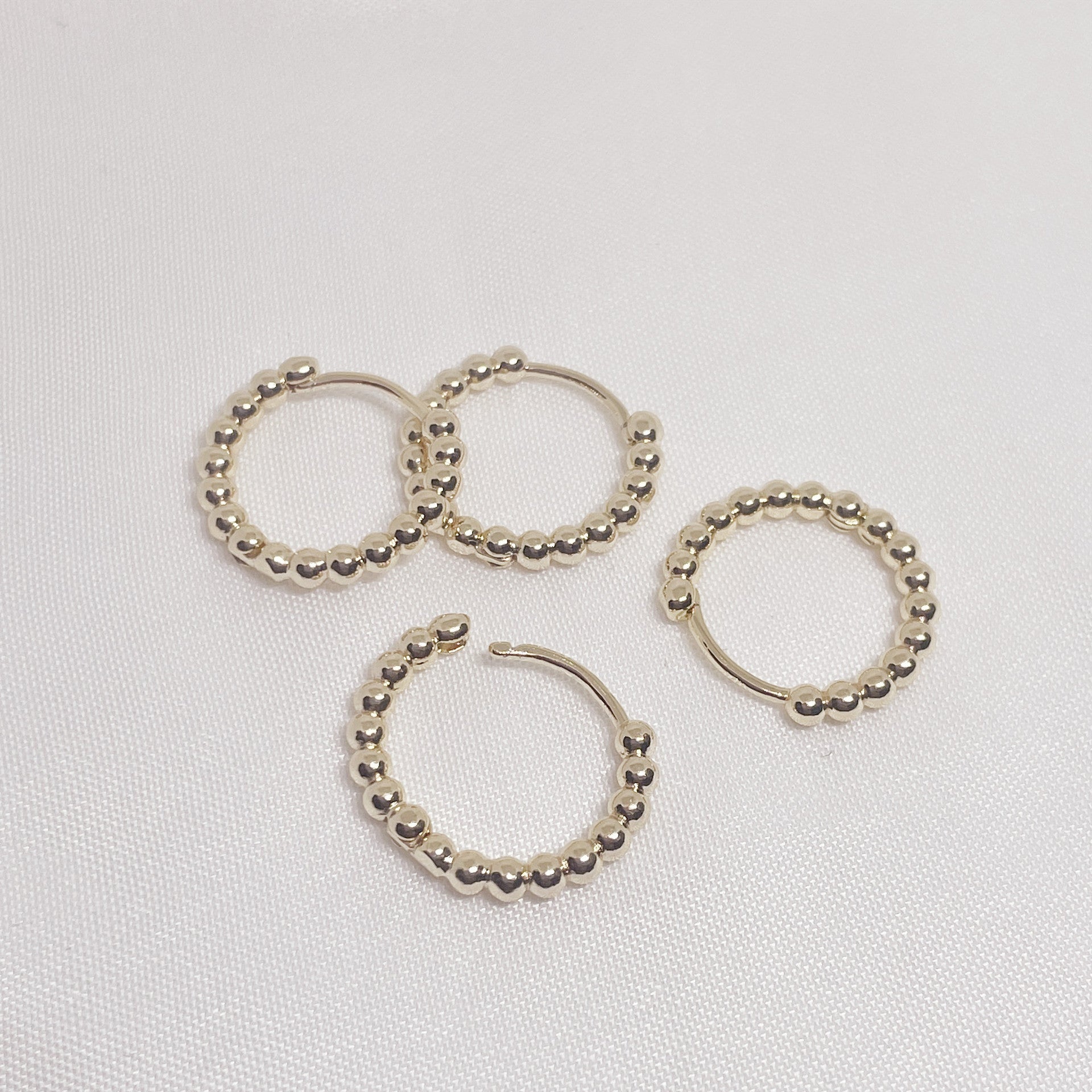 10PCS 14K 18K Gold Filled Earring Hoops Smooth Beads Circle Lever Back Round Beading Hoop White Gold Rose Gold For Jewelry Making Earrings Hoops Doki Decor 3# 14K Gold 