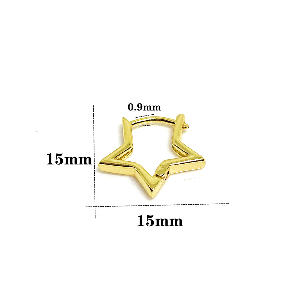 10PCS 14K 18K Gold Filled Earring Hoops Star Hollow Lever Back Beading Hoop White Gold Rose Gold For Jewelry Making Earrings Hoops Doki Decor   