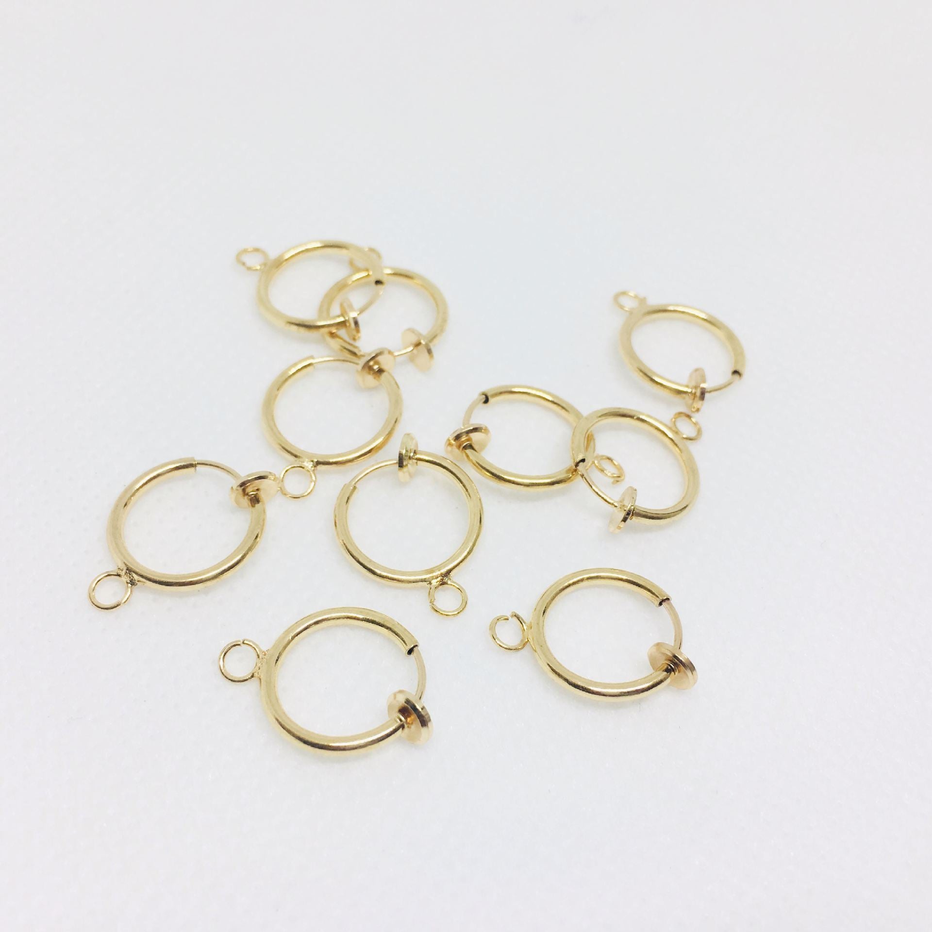 10PCS 14K 18K Gold Filled Hoop Clip-On Earring Converter Findings Components Pads White Gold Rose Gold Silver Black Clip-On Earrings Doki Decor 14K Gold  