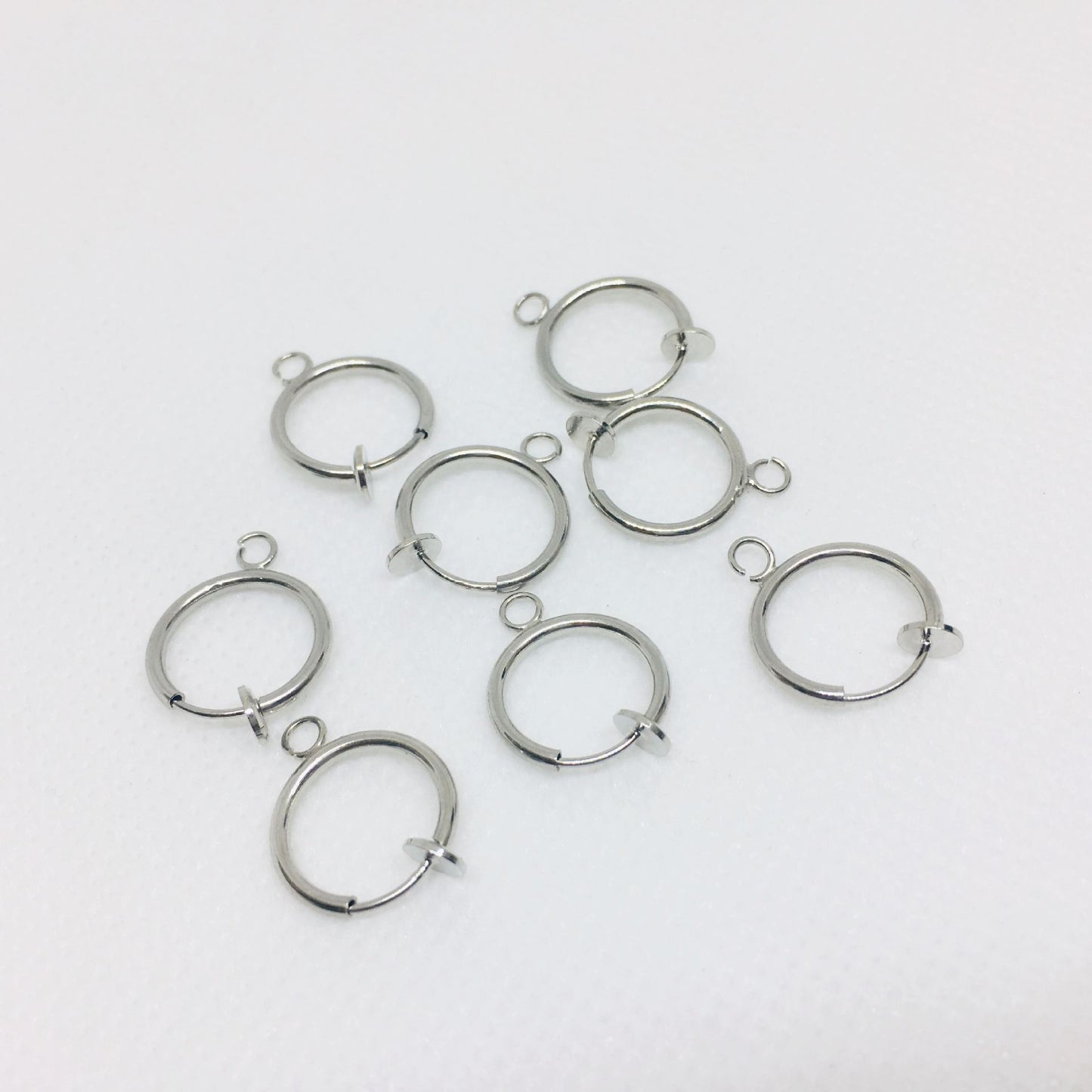 10PCS 14K 18K Gold Filled Hoop Clip-On Earring Converter Findings Components Pads White Gold Rose Gold Silver Black Clip-On Earrings Doki Decor White Gold  