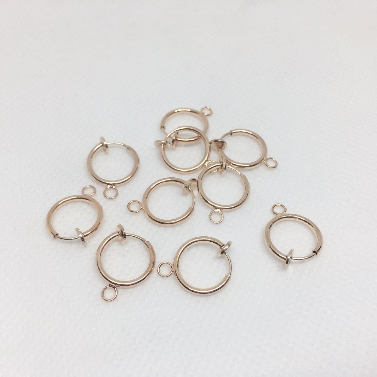 10PCS 14K 18K Gold Filled Hoop Clip-On Earring Converter Findings Components Pads White Gold Rose Gold Silver Black Clip-On Earrings Doki Decor Rose Gold  