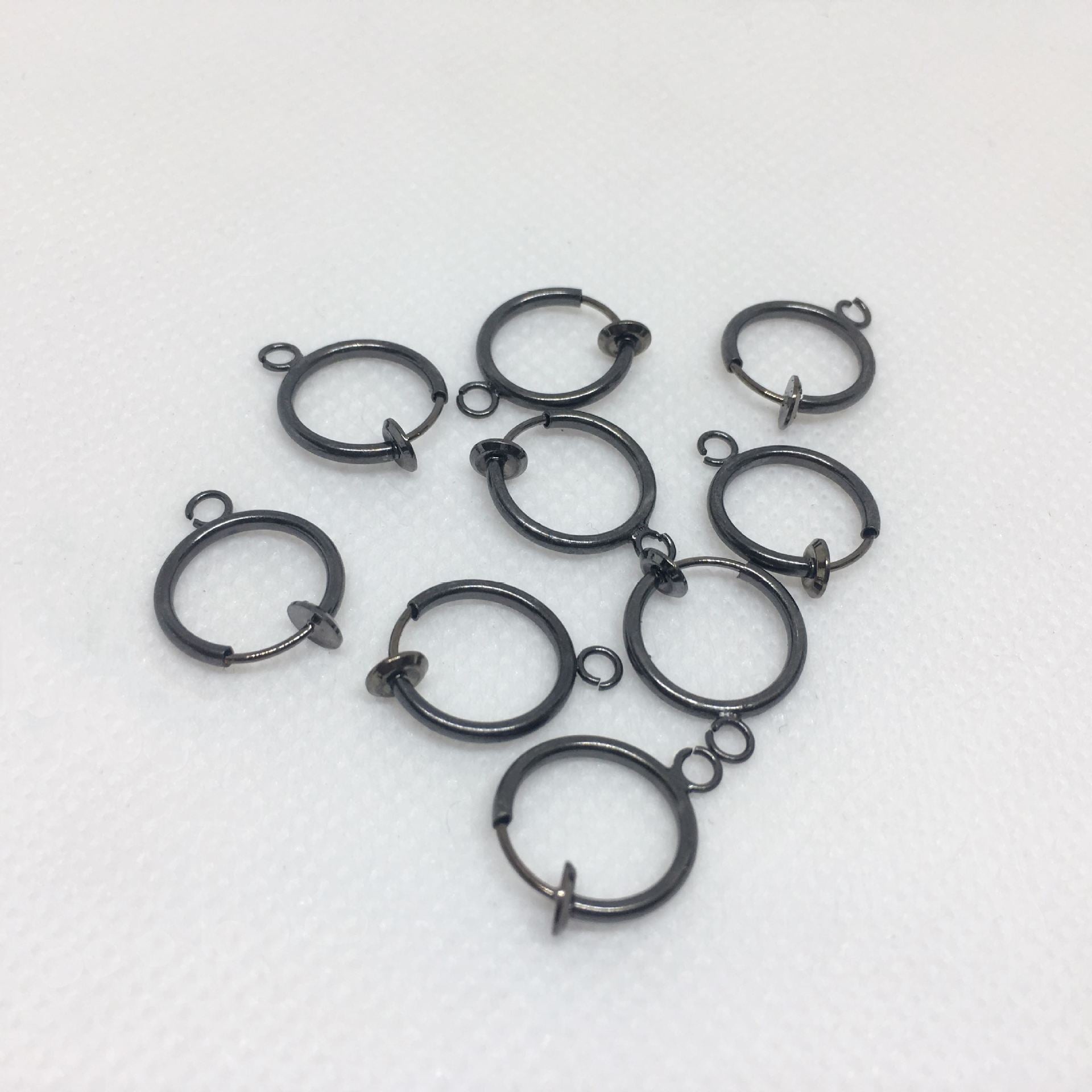 10PCS 14K 18K Gold Filled Hoop Clip-On Earring Converter Findings Components Pads White Gold Rose Gold Silver Black Clip-On Earrings Doki Decor Black  