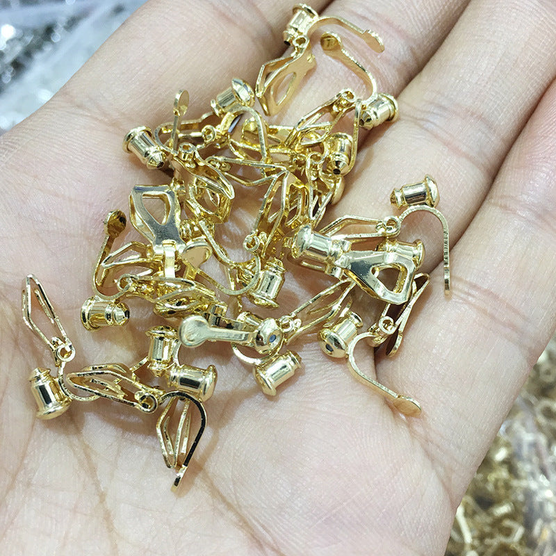 10PCS 14K 18K Gold Filled Rubber Frog Clip-On Earring Converter Findings Components Pads White Gold Rose Gold Silver Clip-On Earrings Doki Decor 14K Gold  