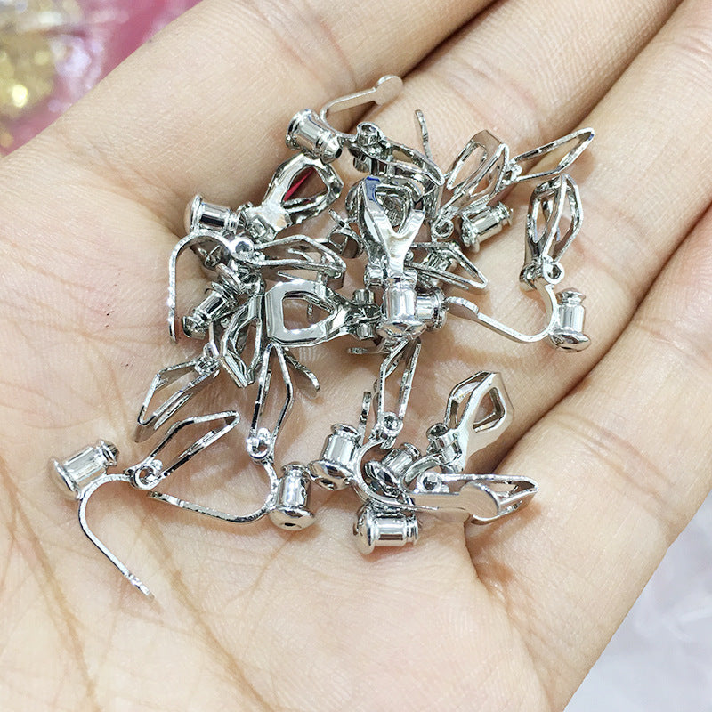 10PCS 14K 18K Gold Filled Rubber Frog Clip-On Earring Converter Findings Components Pads White Gold Rose Gold Silver Clip-On Earrings Doki Decor White Gold  