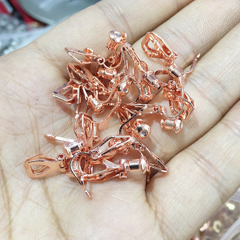 10PCS 14K 18K Gold Filled Rubber Frog Clip-On Earring Converter Findings Components Pads White Gold Rose Gold Silver Clip-On Earrings Doki Decor Rose Gold  