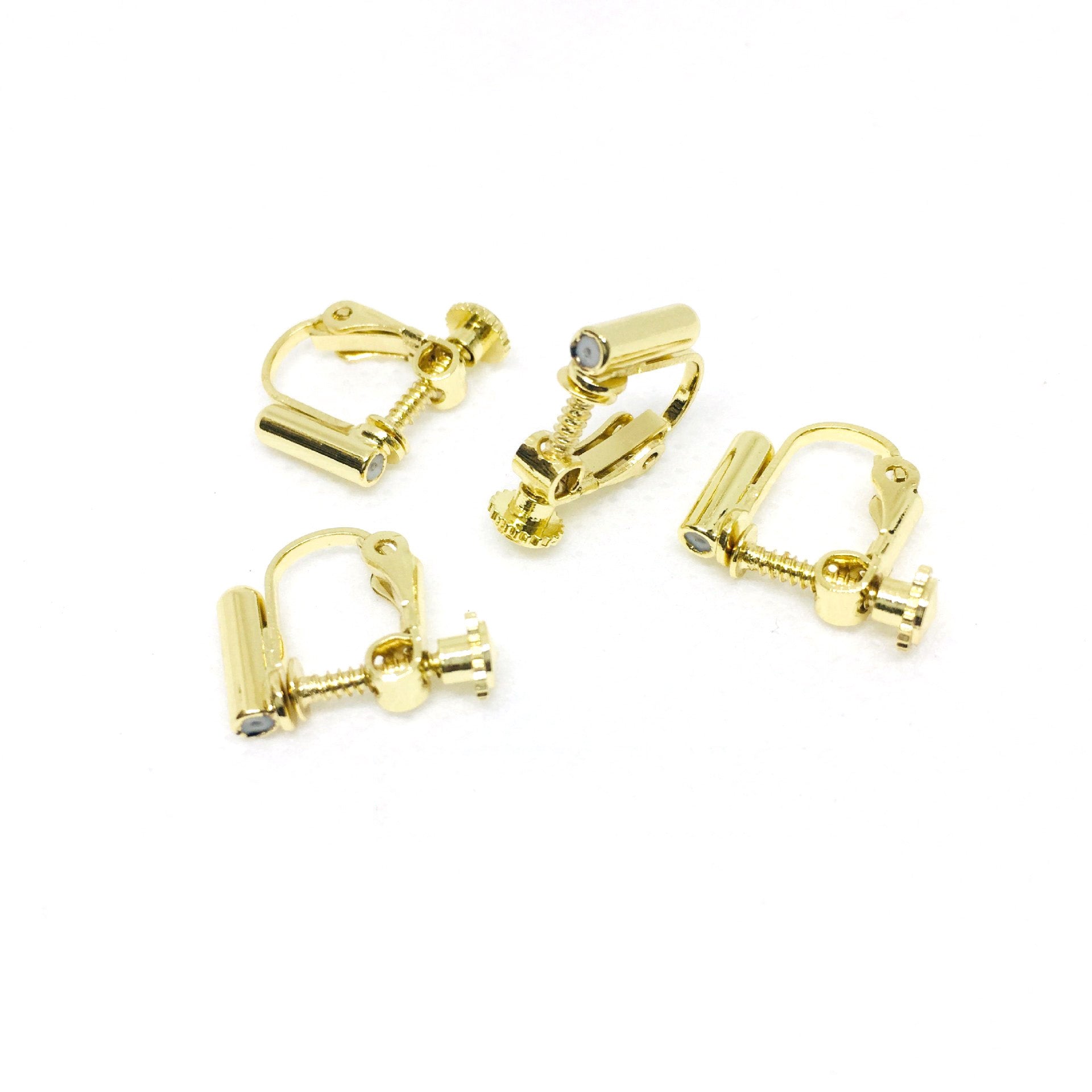 10PCS 14K 18K Gold Filled Rubber Screw Clip-On Earring Converter Findings Components Pads White Gold Rose Gold Silver Clip-On Earrings Doki Decor 14K Gold  