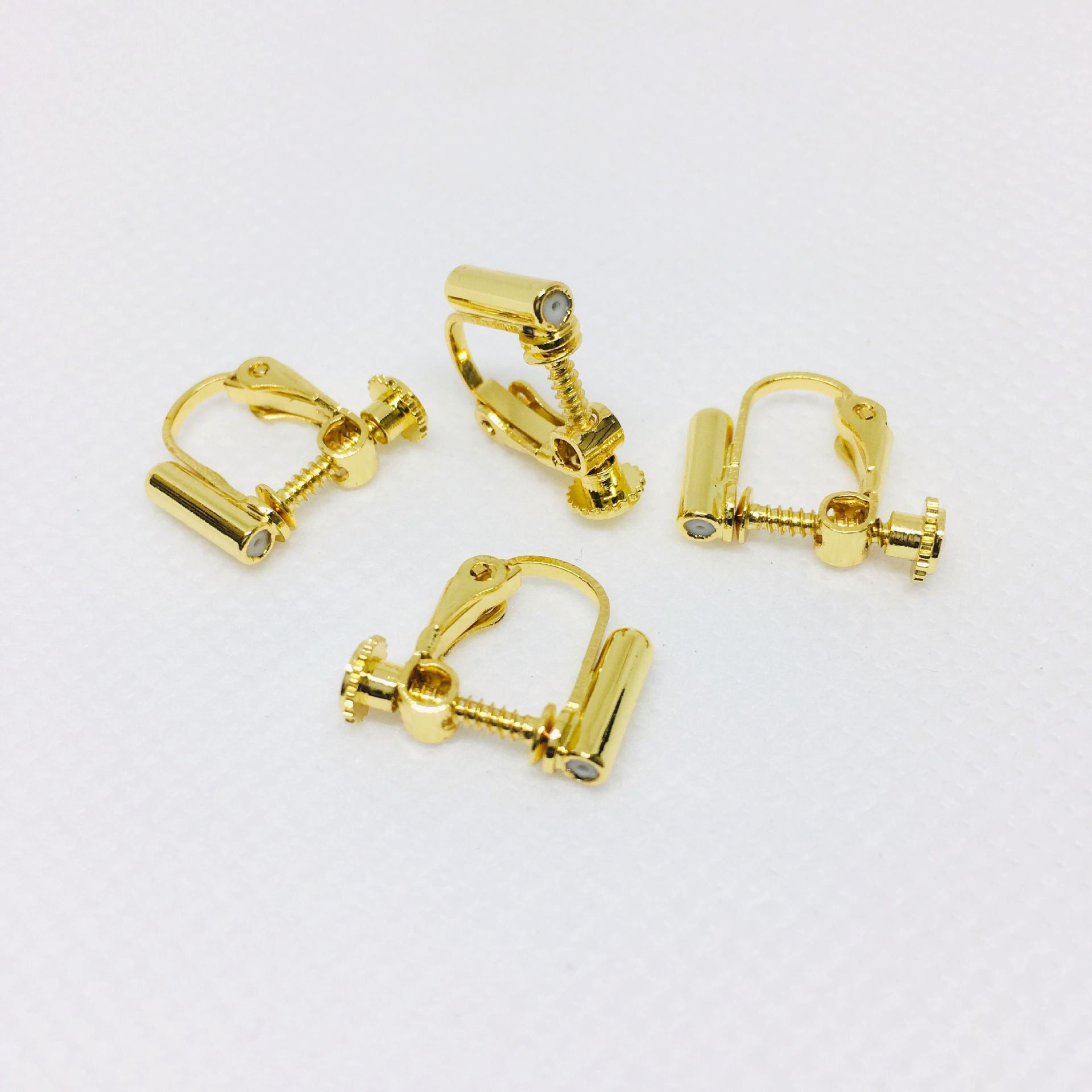 10PCS 14K 18K Gold Filled Rubber Screw Clip-On Earring Converter Findings Components Pads White Gold Rose Gold Silver Clip-On Earrings Doki Decor 18K Gold  