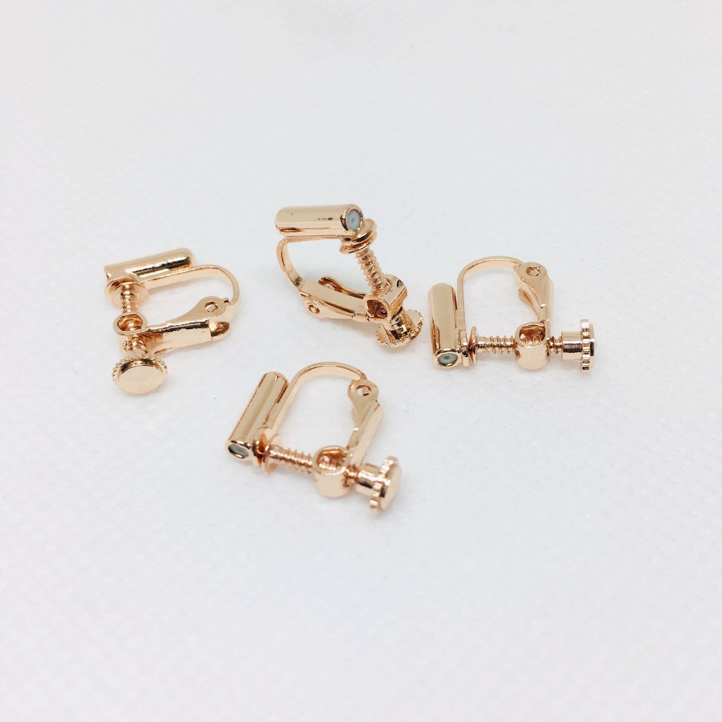 10PCS 14K 18K Gold Filled Rubber Screw Clip-On Earring Converter Findings Components Pads White Gold Rose Gold Silver Clip-On Earrings Doki Decor Rose Gold  