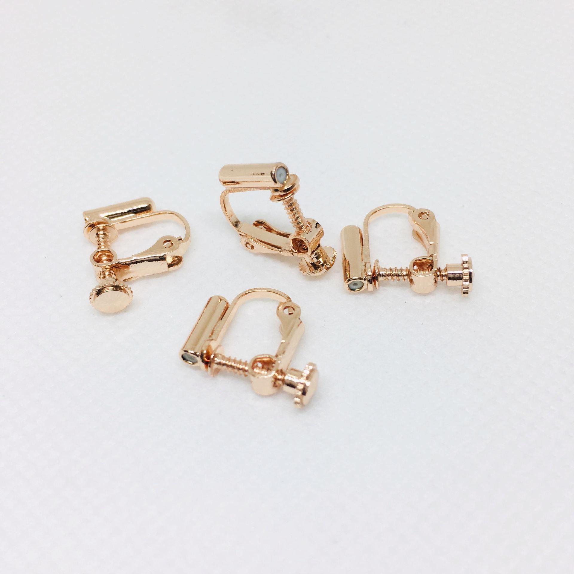 10PCS 14K 18K Gold Filled Rubber Screw Clip-On Earring Converter Findings Components Pads White Gold Rose Gold Silver Clip-On Earrings Doki Decor Rose Gold  