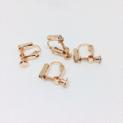 10PCS 14K 18K Gold Filled Rubber Screw Clip-On Earring Converter Findings Components Pads White Gold Rose Gold Silver Clip-On Earrings Doki Decor Rose Gold  