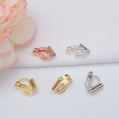 10PCS 14K 18K Gold Filled Rubber Clip-On Earring Converter Findings Components Pads White Gold Rose Gold Silver Clip-On Earrings Doki Decor   