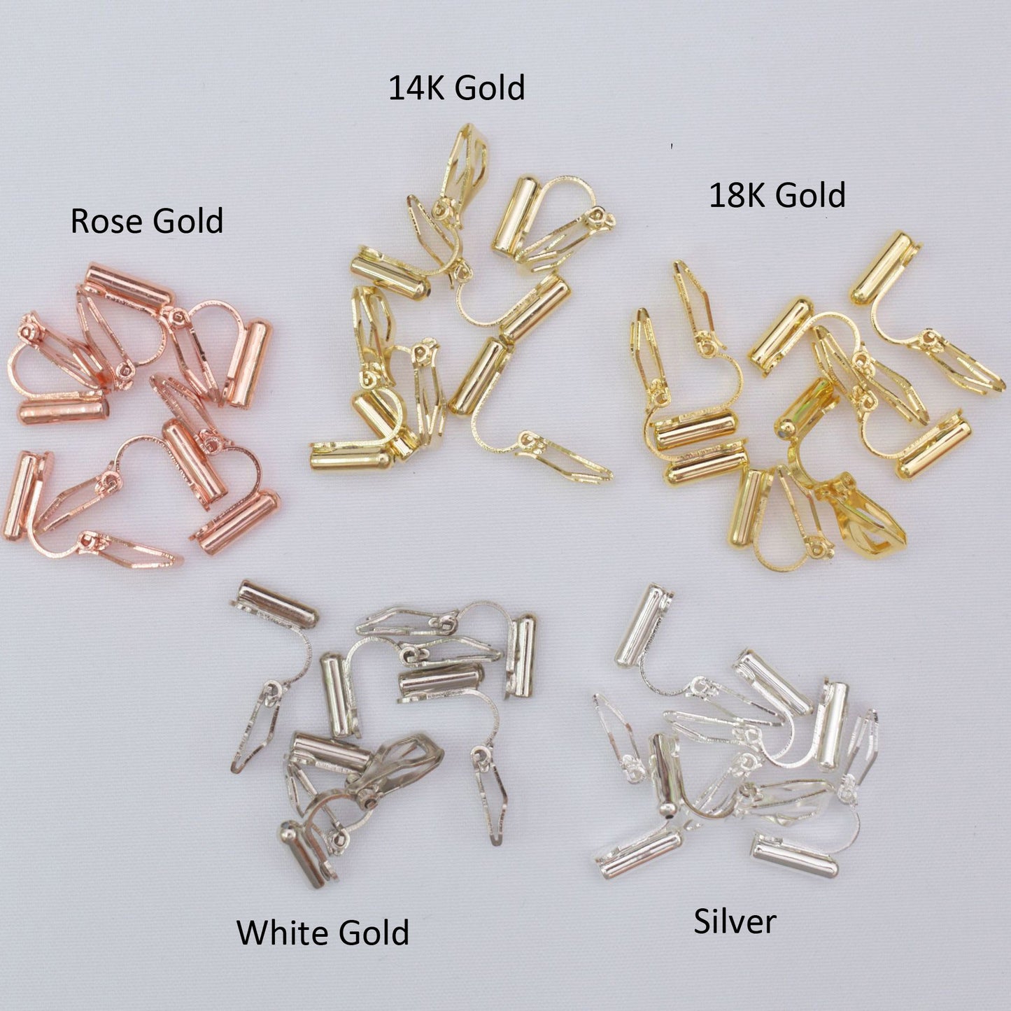 10PCS 14K 18K Gold Filled Rubber Clip-On Earring Converter Findings Components Pads White Gold Rose Gold Silver Clip-On Earrings Doki Decor   