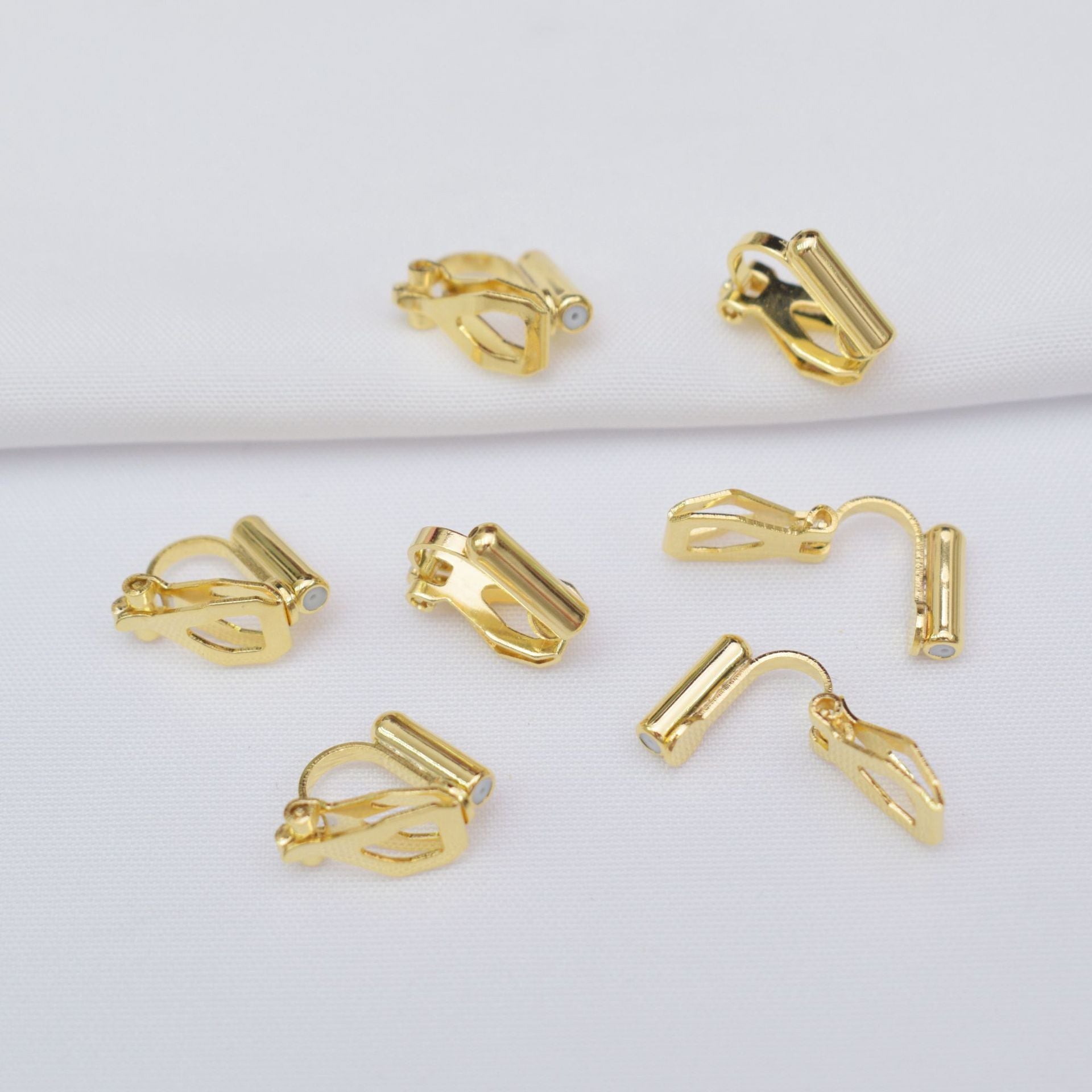 10PCS 14K 18K Gold Filled Rubber Clip-On Earring Converter Findings Components Pads White Gold Rose Gold Silver Clip-On Earrings Doki Decor 18K Gold  