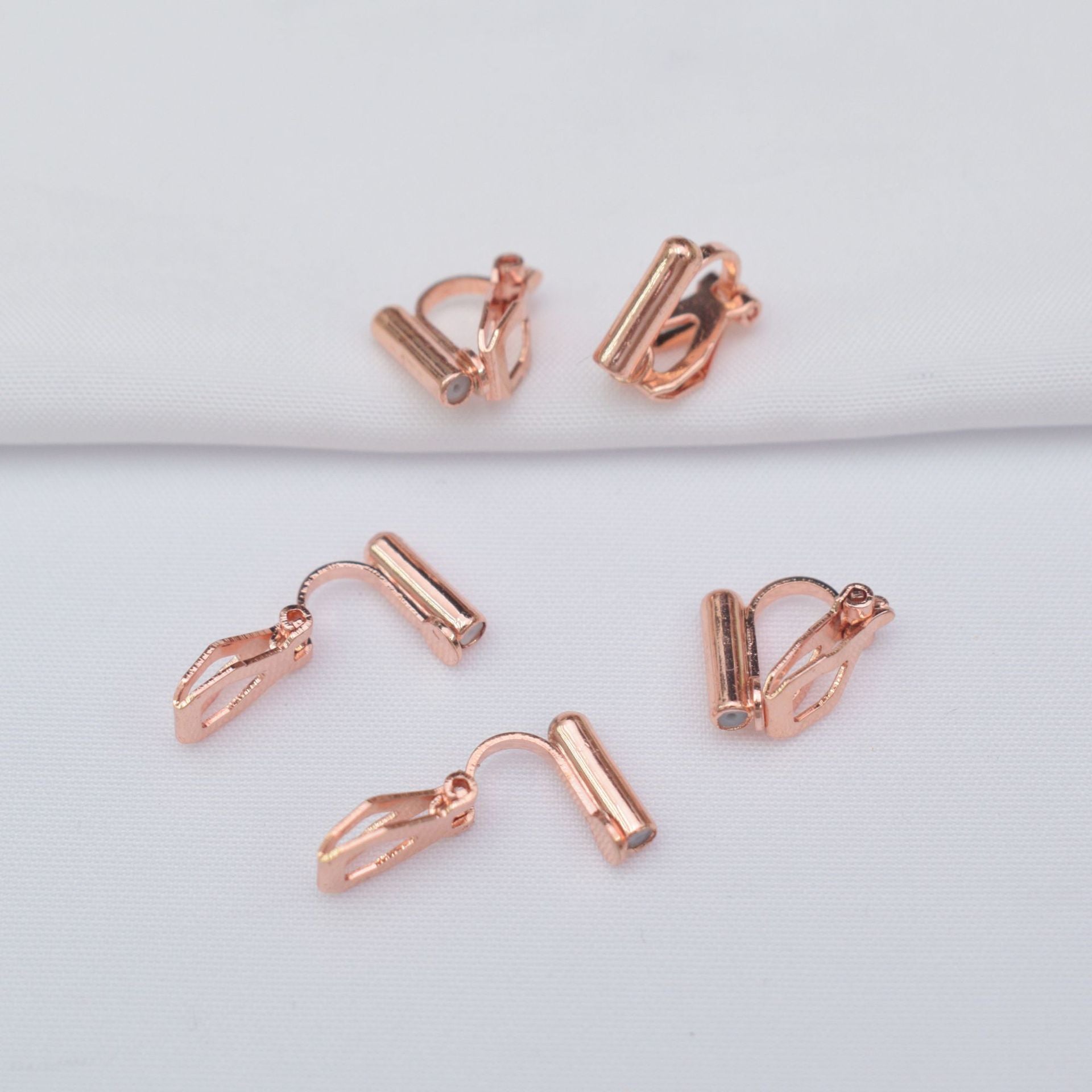 10PCS 14K 18K Gold Filled Rubber Clip-On Earring Converter Findings Components Pads White Gold Rose Gold Silver Clip-On Earrings Doki Decor Rose Gold  