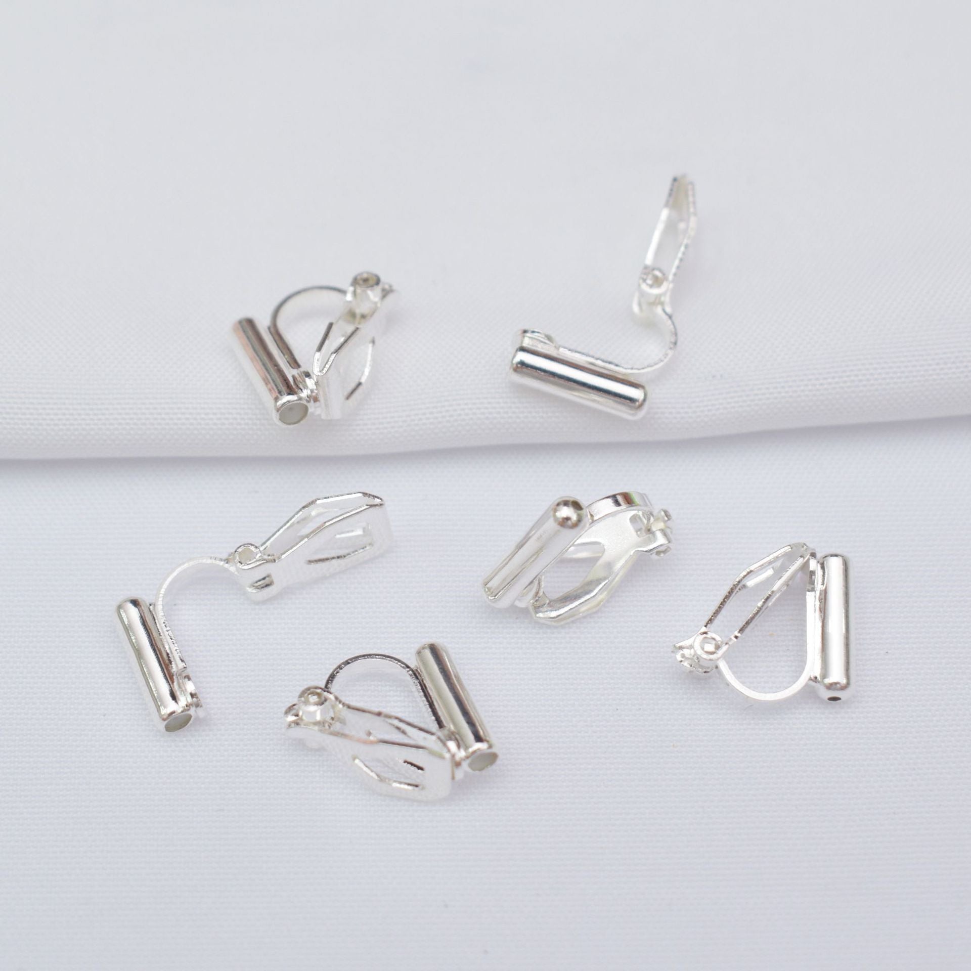 10PCS 14K 18K Gold Filled Rubber Clip-On Earring Converter Findings Components Pads White Gold Rose Gold Silver Clip-On Earrings Doki Decor Silver  