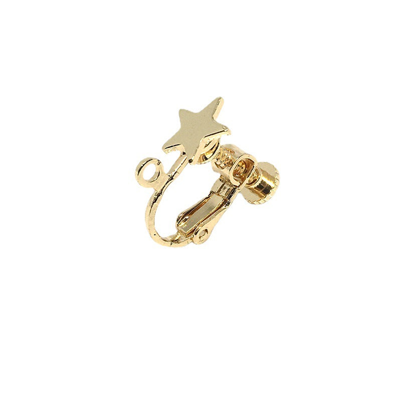 10PCS 14K 18K Gold Filled Star Screw Clip-On Earring Converter Findings Components Flat Earring Pads Silver White Gold Rose Gold Clip-On Earrings Doki Decor   