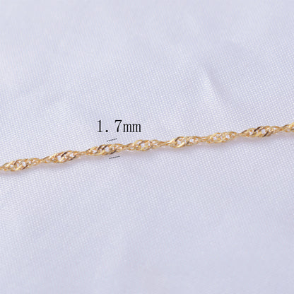 6.56 Feet/2M 18K Gold Filled Wavy Screw Necklace Bracelet Chains Roll For Jewelry Making Kit Chains Doki Decor   