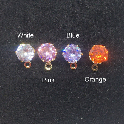 10PCS 14K Gold Filled 925 Sterling Silver Earring Studs Colorful Zircon Rhinestone With Loop White Gold Earring Posts Blank For Jewelry Supplies Earrings Studs Doki Decor   