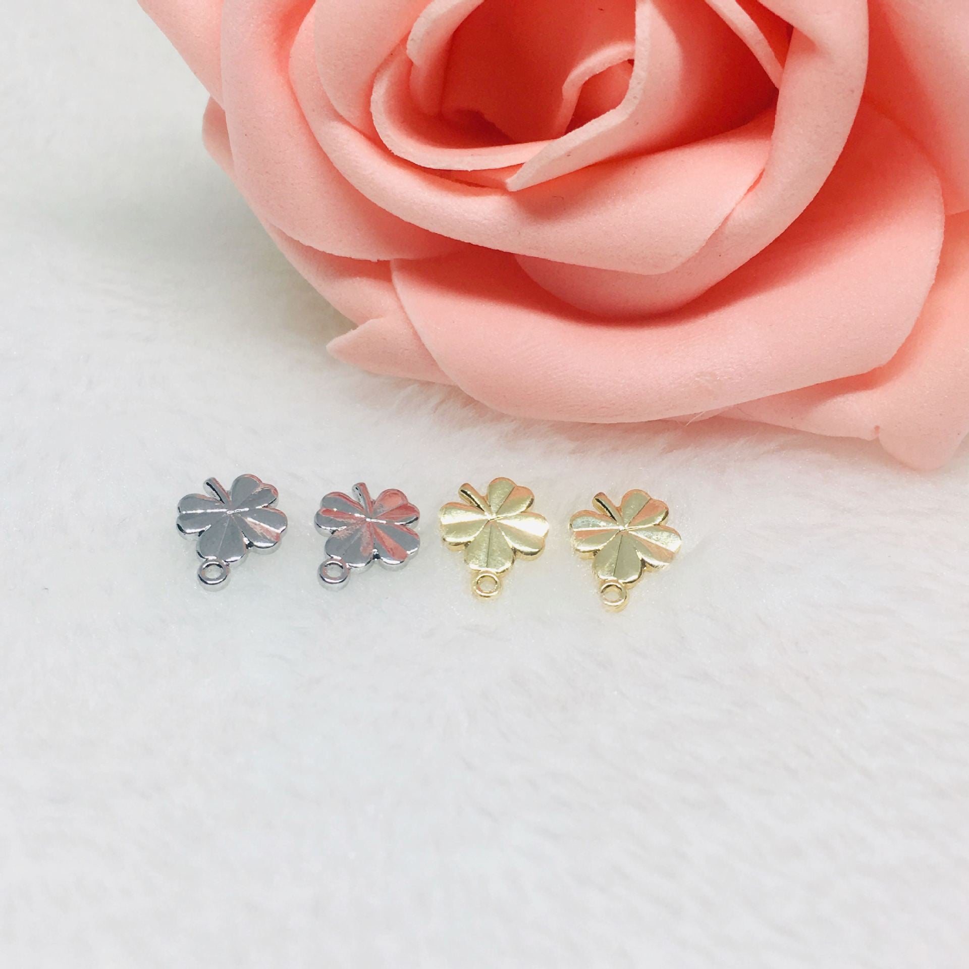 10PCS 14K Gold Filled 925 Sterling Silver Earring Studs Lucky Leaf Leaves With Loop White Gold Earring Posts Blank For Jewelry Supplies Earrings Studs Doki Decor   