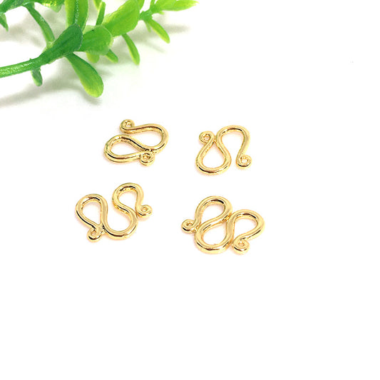 50PCS 14K Gold Filled S Clasps W Clasps Bending Type For Jewelry Making Finding Kits Repair Clasps Doki Decor   