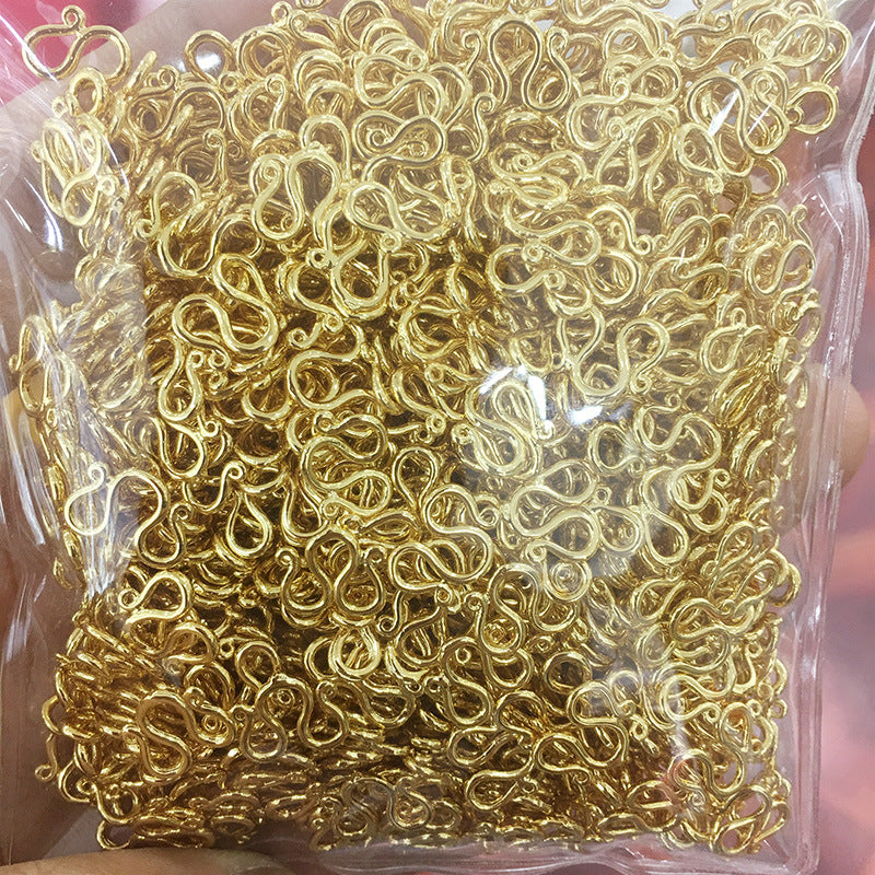 50PCS 14K Gold Filled S Clasps W Clasps Bending Type For Jewelry Making Finding Kits Repair Clasps Doki Decor   