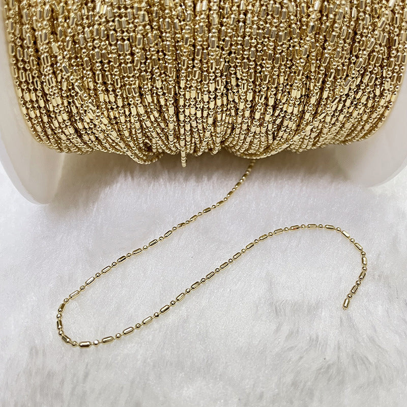 6.56 Feet/2M 14K Gold Filled Beads Chain Necklace Bracelet Chains Roll For Jewelry Making Kit Chains Doki Decor   