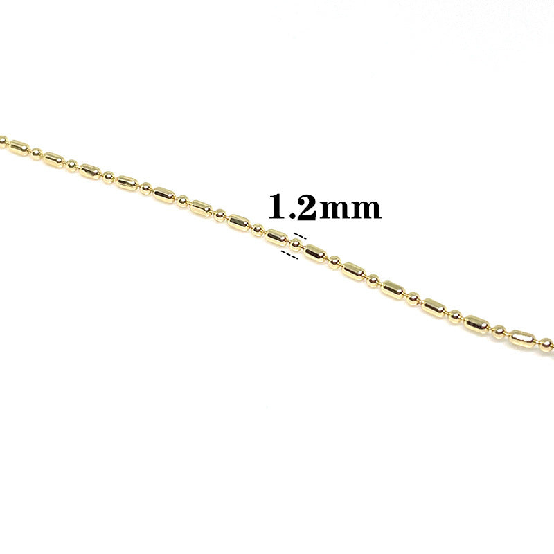 6.56 Feet/2M 14K Gold Filled Beads Chain Necklace Bracelet Chains Roll For Jewelry Making Kit Chains Doki Decor   